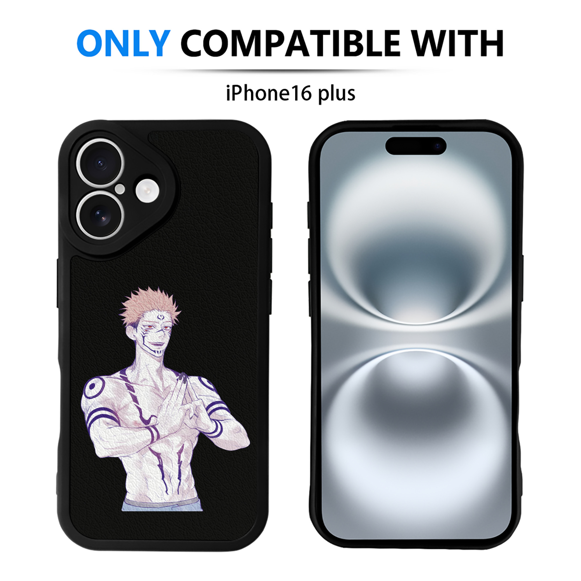 （画像用） 呪術廻戦 Jujutsu Kaisen 【iPhone 16シリーズ対応】シリコンスマホケース（レザー調） 材質：シリコン